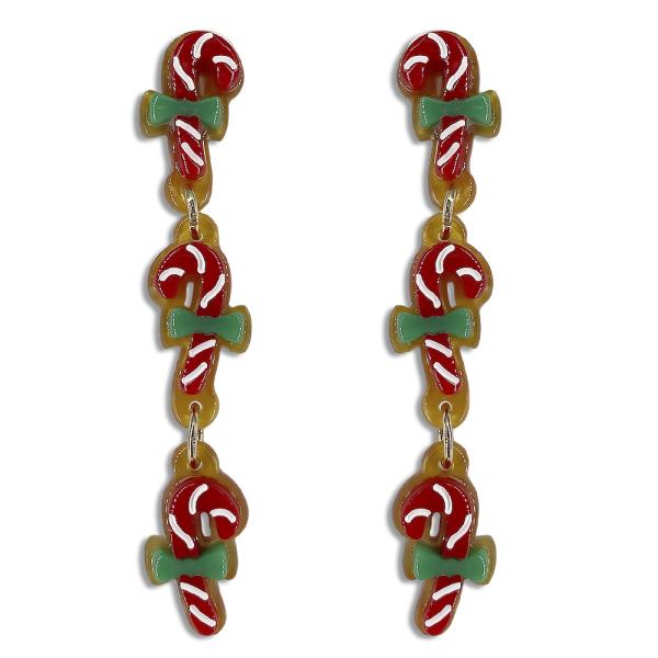 CHRISTMAS CANDY CANE EARRING