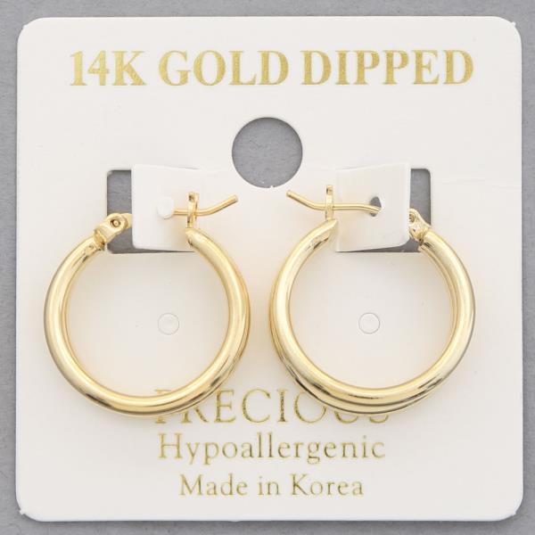 14K GOLD DIPPED DOUBLE HOOP EARRING