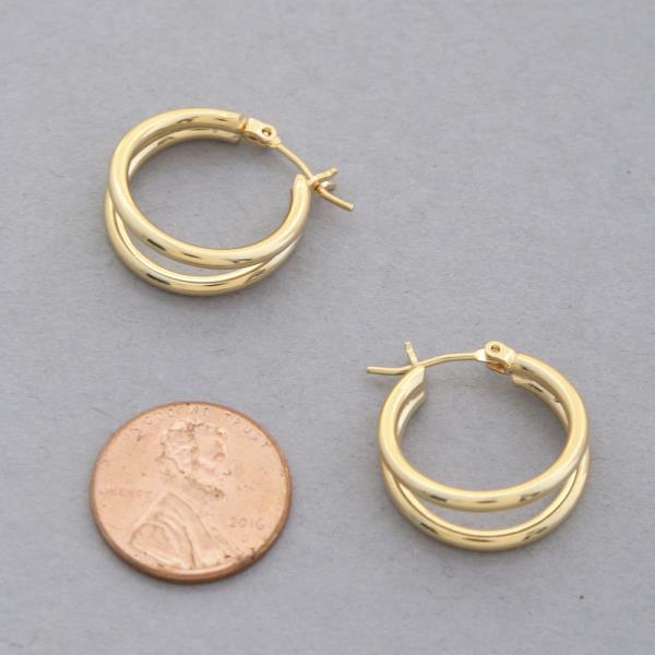 14K GOLD DIPPED DOUBLE HOOP EARRING