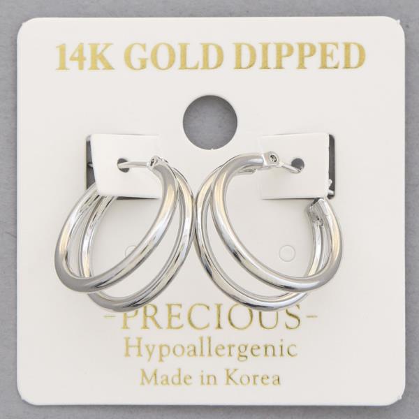 14K GOLD DIPPED DOUBLE HOOP EARRING