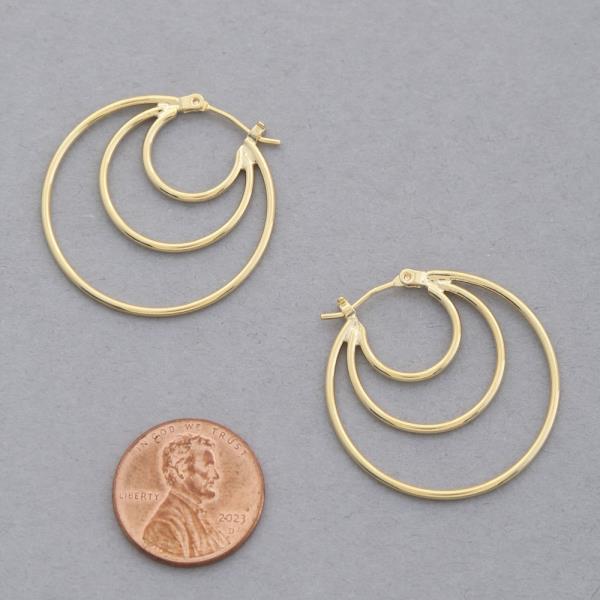 14K GOLD DIPPED HOOP METAL EARRING