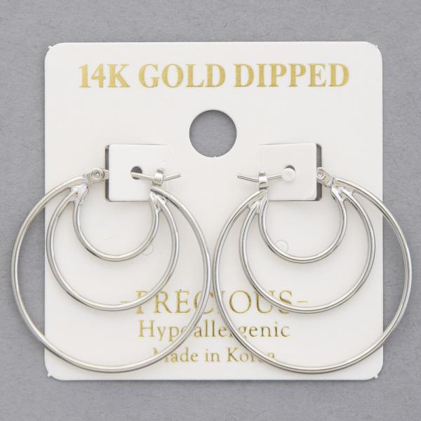 14K GOLD DIPPED HOOP METAL EARRING