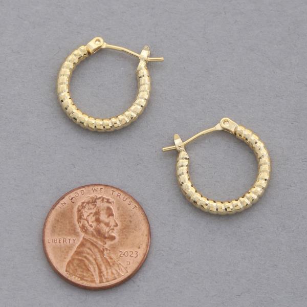 14K GOLD DIPPED TEXTURED HOOP EARRING