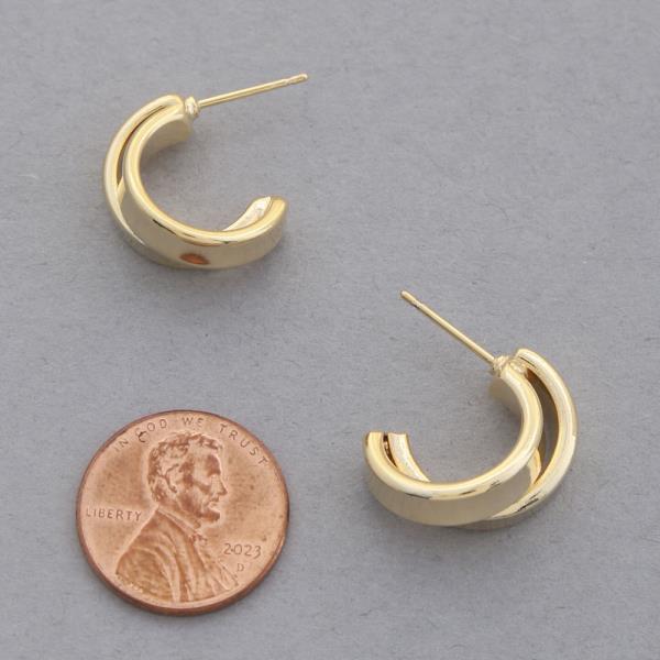 14K GOLD DIPPED DOUBLE HOOP EARRING