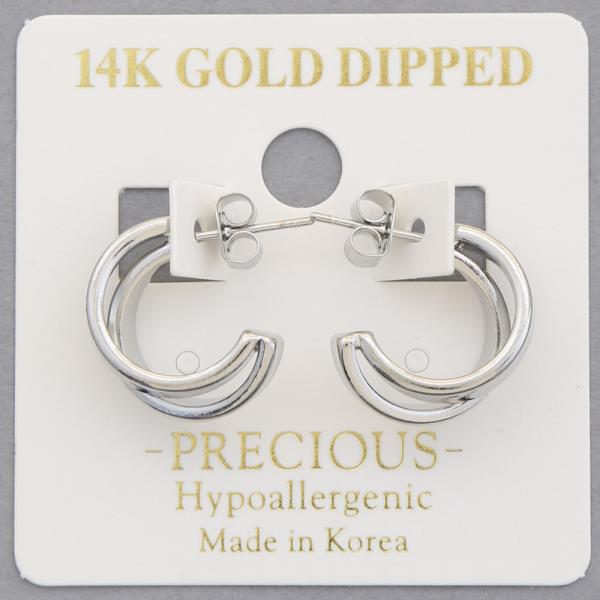 14K GOLD DIPPED DOUBLE HOOP EARRING