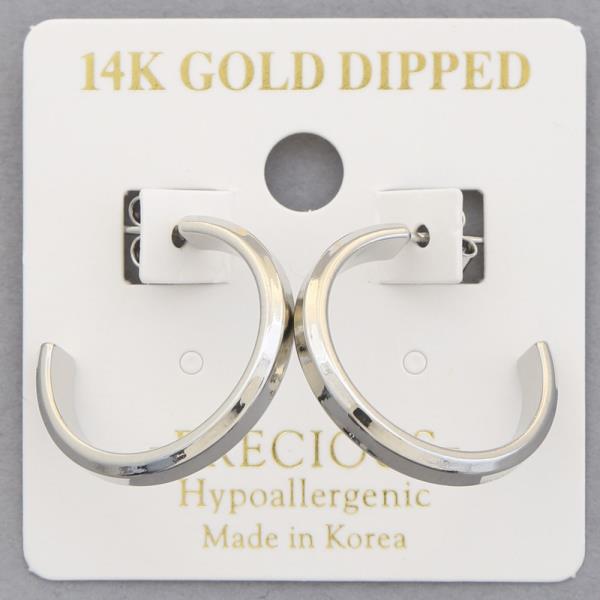 14K GOLD DIPPED SQUARE EDGE HOOP EARRING