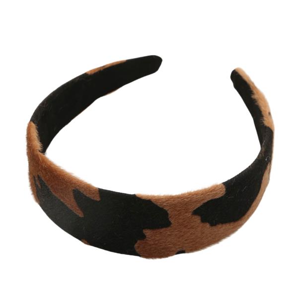 FAUX FUR ANIMAL PRINT PATTERN HEADBAND