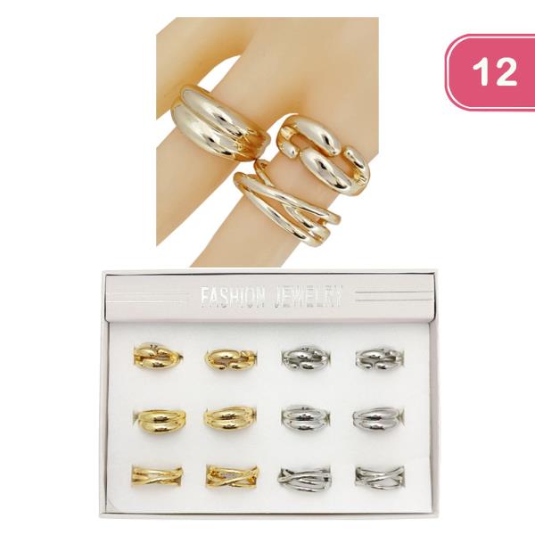 CHUNKY ASSORTED RINGS (12 UNITS)