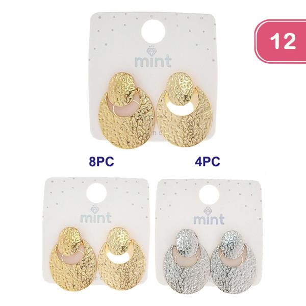 TEXTURED EARRINGS (12 UNITS)