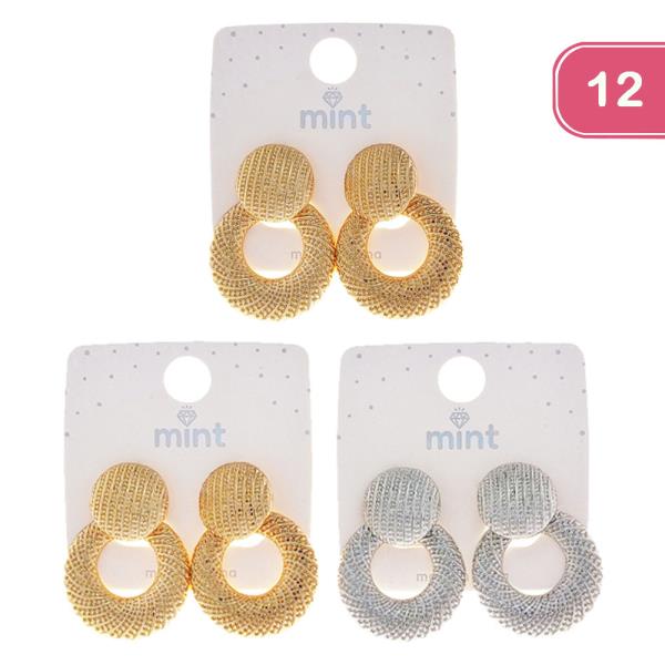 ROUND TEXTURED EARRINGS (12 UNITS)