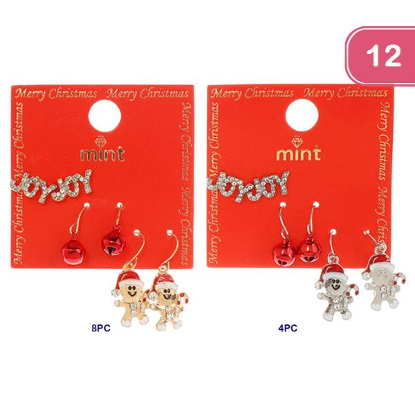 CHRISTMAS ASSORTED EARRINGS (12 UNITS)