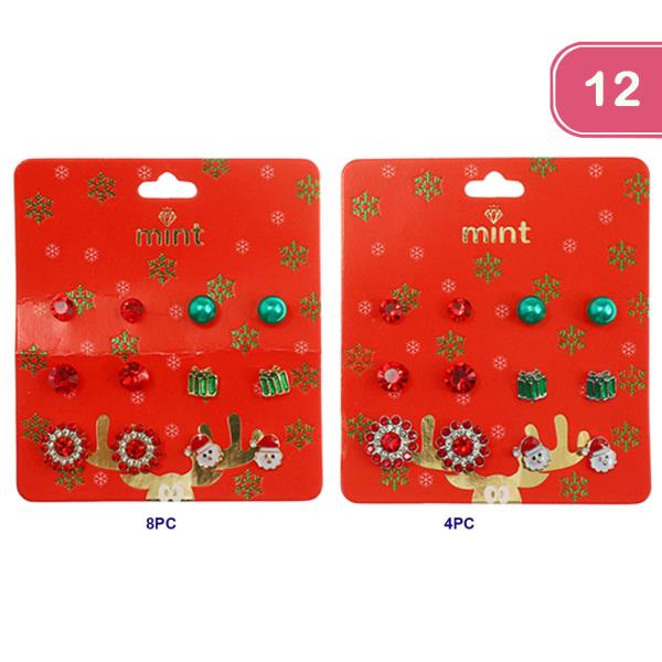 CHRISTMAS ASSORTED STUD EARRINGS (12 UNITS)