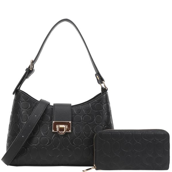 2IN1 PATTERN DESIGN SHOULDER BAG W WALLET SET