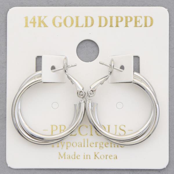 14K GOLD DIPPED DOUBLE HOOP EARRING