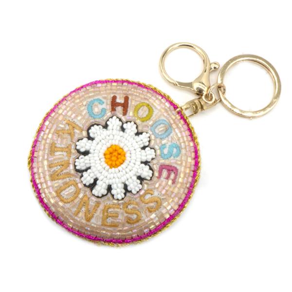 SEED BEAD CHOOSE KINDNESS KEYCHAIN