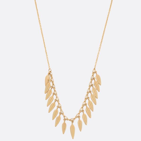 LEAF CHARM METAL NECKLACE