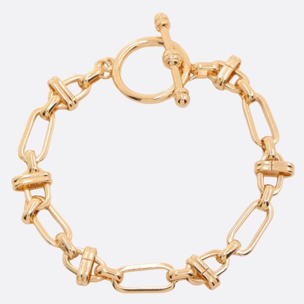 OVAL LINK TOGGLE CLASP METAL BRACELET