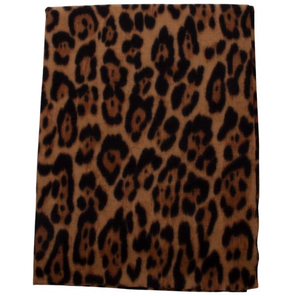 LEOPARD ANIMAL PRINT FRINGE OBLONG SCARF