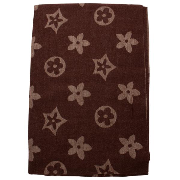 FLOWER PATTERN TASSEL OBLONG SCARF