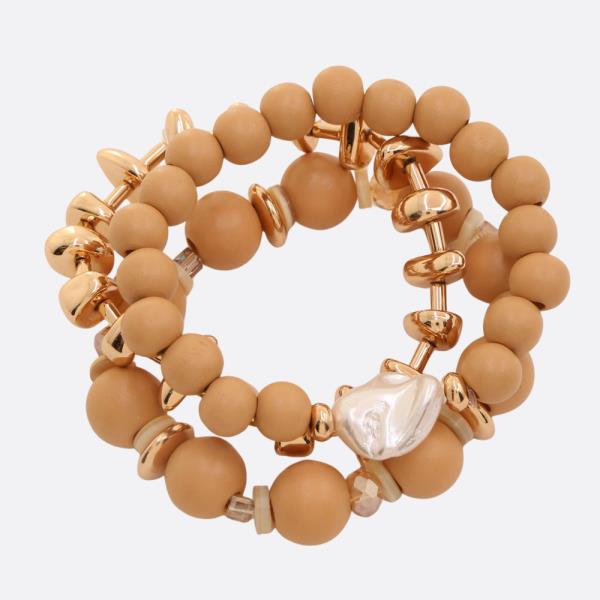 PEARL CHUNKY BEAD BRACELET SET