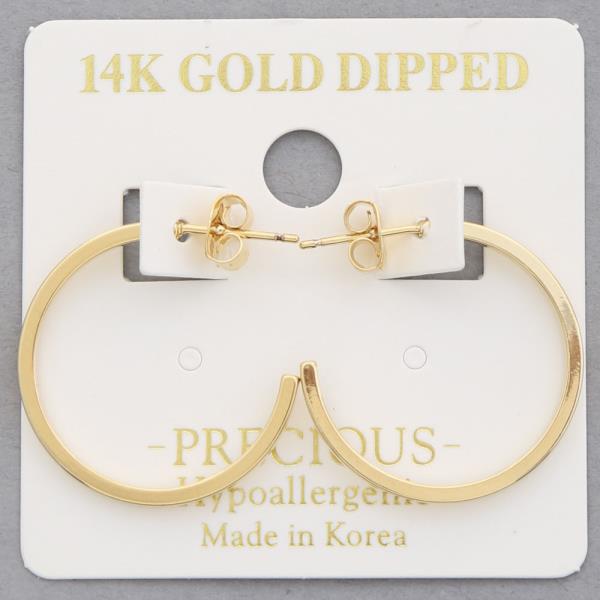 14K GOLD DIPPED HYPOALLERGENIC OPEN HOOP EARRING