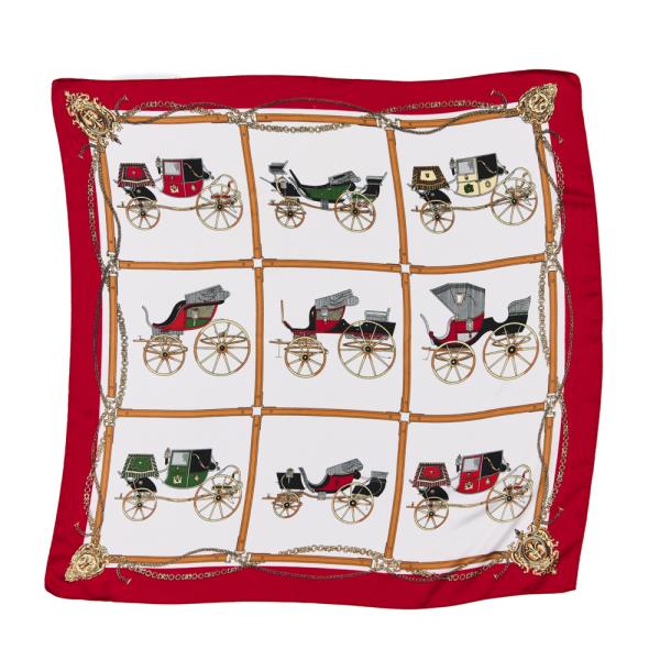 CARRIAGE SILKY SQUARE NECK SCARF