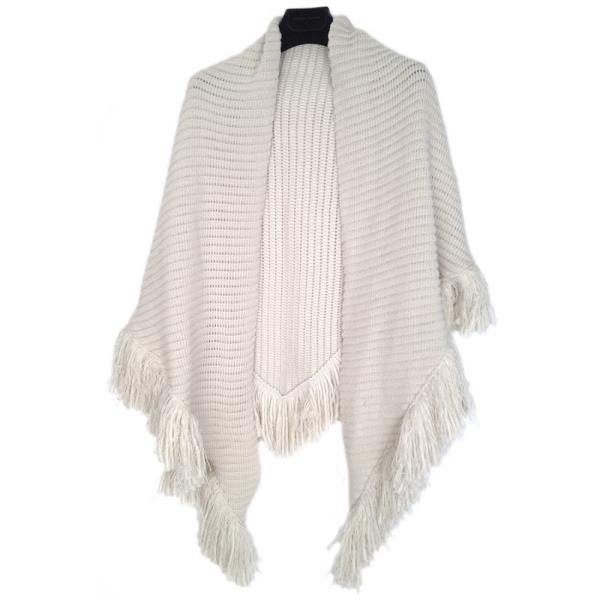 WOVEN FRINGE PONCHO