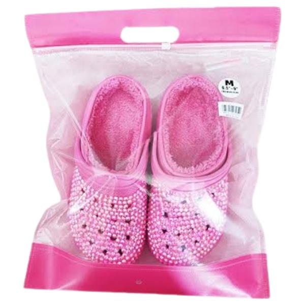 AB RHINESTONE STUDDED COZY LINED SOFT BOAT SHOE SLIPPERS