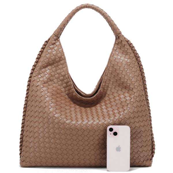 WOVEN SHOULDER HOBO BAG