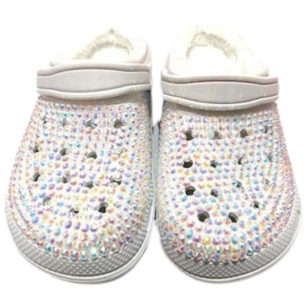 AB RHINESTONE STUDDED COZY LINED SOFT BOAT SHOE SLIPPERS