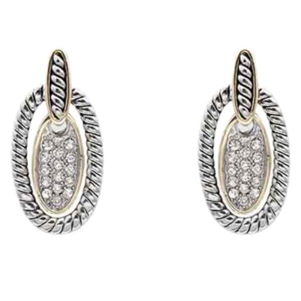 2 TONE CUBIC ZIRCONIA EARRING