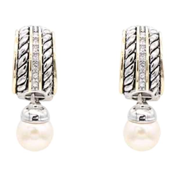 2 TONE PEARL EARRING