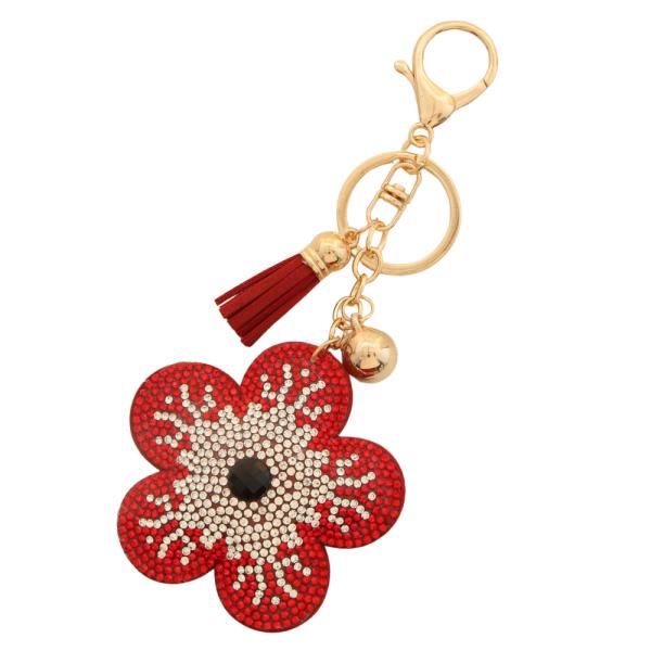 FLOWER RHINESTONE KEYCHAIN