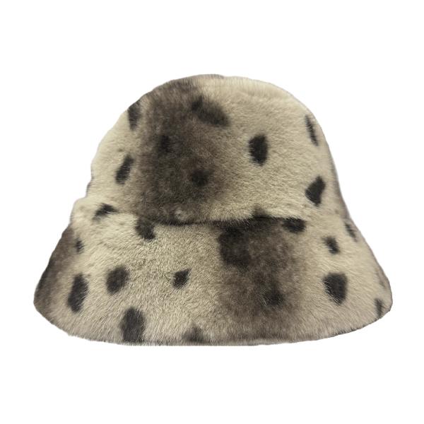 CHEETAH ANIMAL PRINT FAUX FUR BUCKET HAT