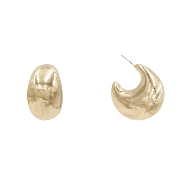 PUFFY OPEN HOOP EARRING