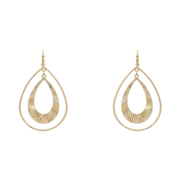 TEARDROP METAL DANGLE EARRING