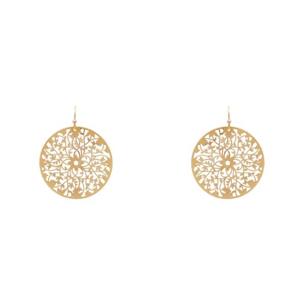 CUT OUT CIRCLE METAL DANGLE EARRING