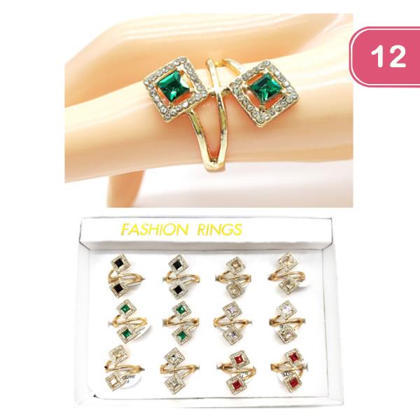 RHINESTONE RING (12 UNITS)