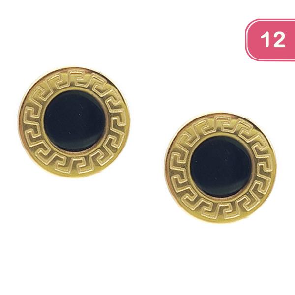 GOLD CIRCLE STUD EARRING (12 UNITS)