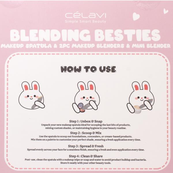 CELAVI BLENDING BESTIES MAKEUP SPATULA AND SPONGE SET