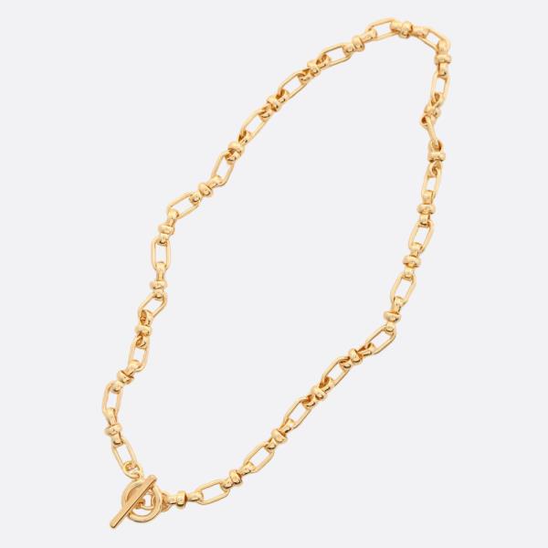 SODAJO OVAL LINK TOGGLE CLASP GOLD DIPPED NECKLACE