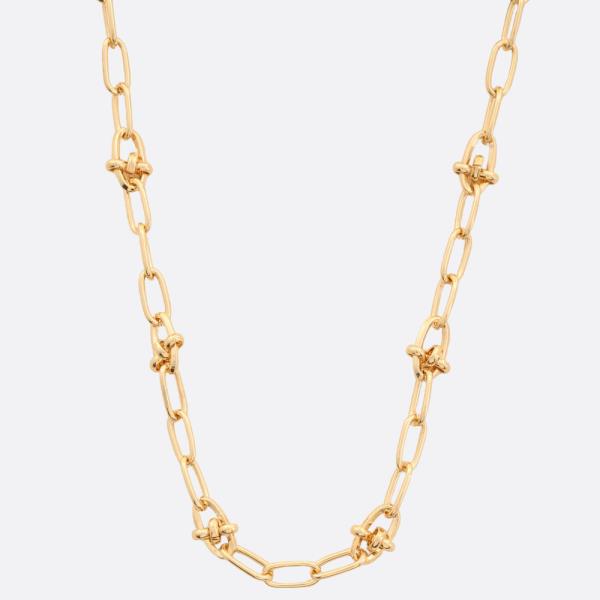 SODAJO OVAL LINK KNOT GOLD DIPPED NECKLACE