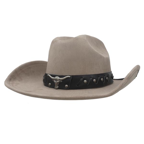 LONG HORN LOOP STITCH BANDED COWBOY HAT