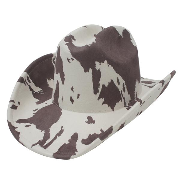 TONAL COW PRINT COWBOY HAT