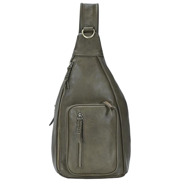 SMOOTH ZIPPER SLING CROSSBODY BAG