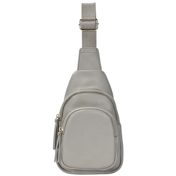 SMOOTH ZIPPER SLING CROSSBODY BAG