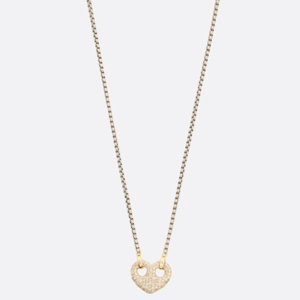 HEART RHINESTONE 14K GOLD PLATED NECKLACE