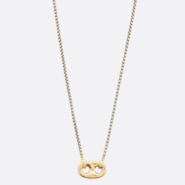 OVAL METAL 14K GOLD PLATED NECKLACE