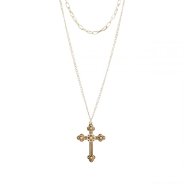 CROSS 2 LINES NECKLACE