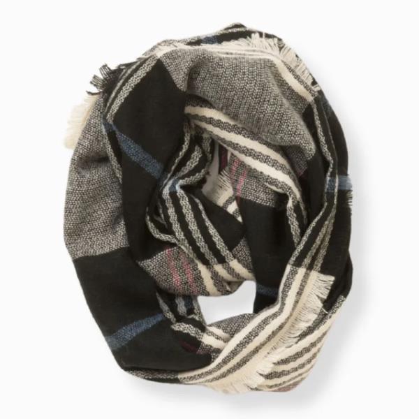 WOOL PLAID INFINITY SCARF